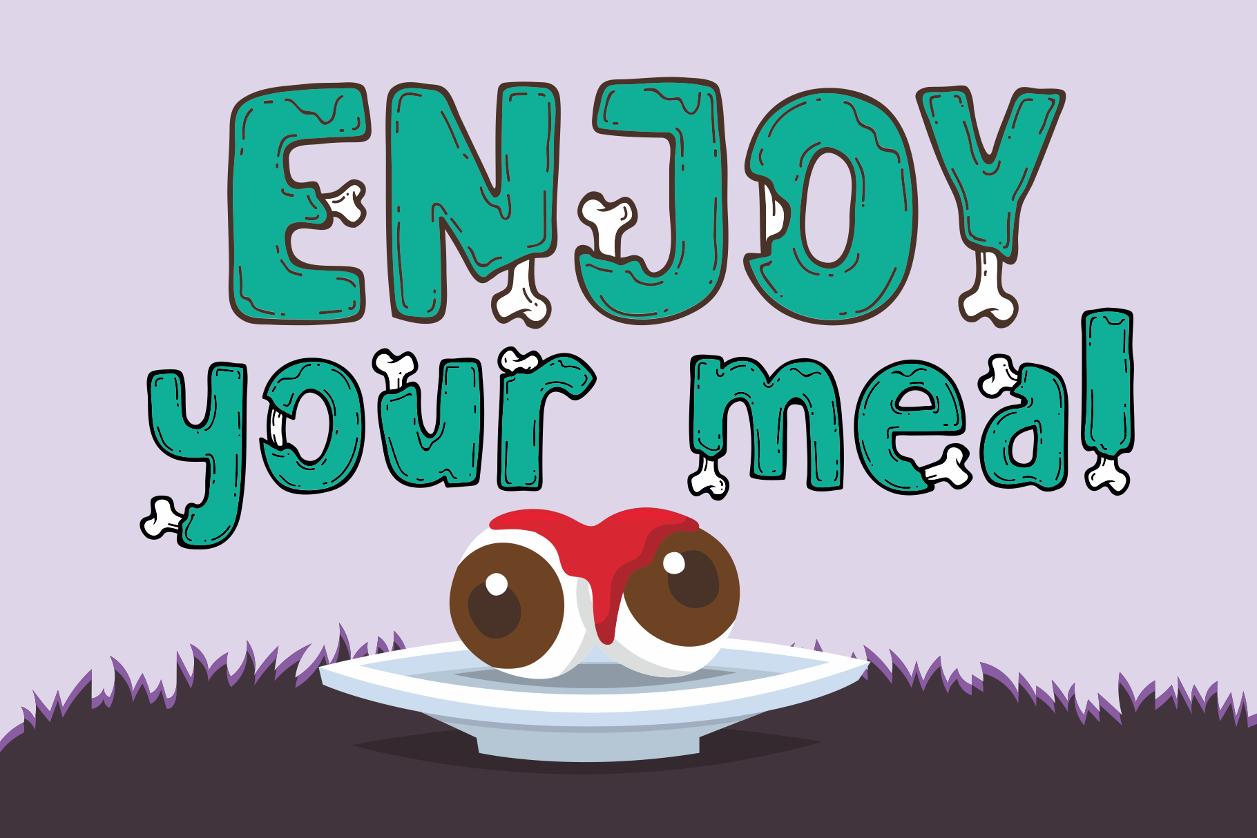 Zoombieland Halloween Zombie Spooky Scary Urban Horror Terror Bone Flesh Poster Display Font 2