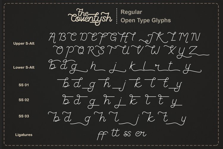 the coventysh monoline script font