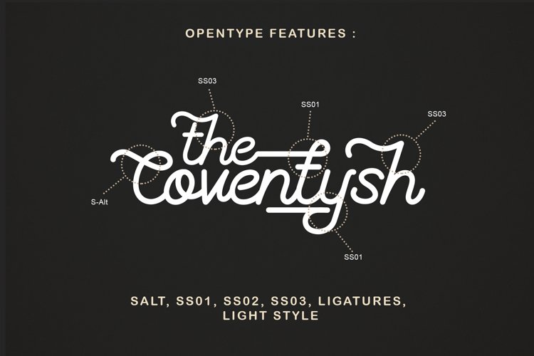the coventysh monoline script font