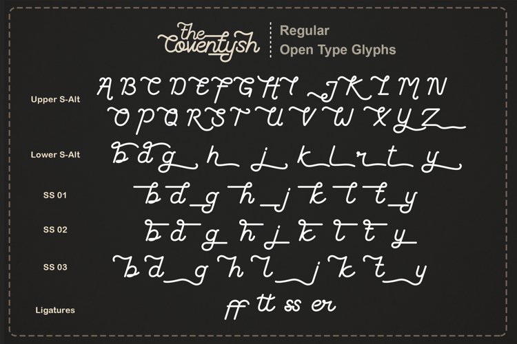 the coventysh monoline script font
