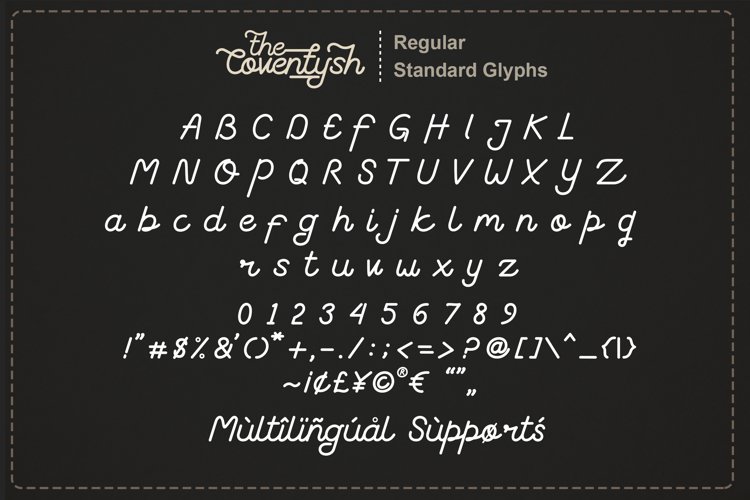 the coventysh monoline script font