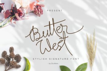 butter west | natural handwritten font