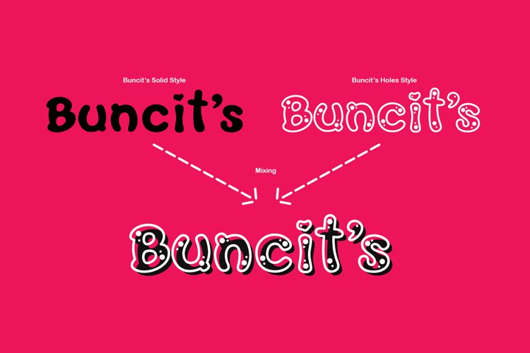 buncits cutes typeface font 2 style