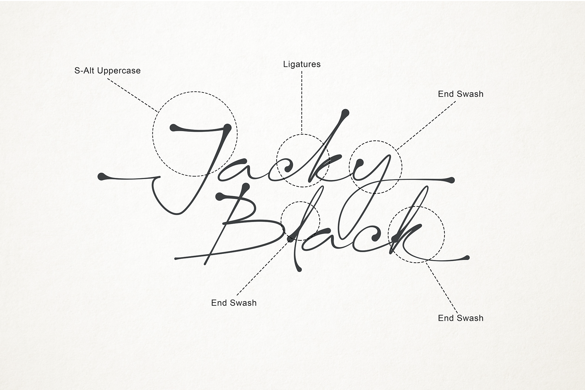 jacky black | handwritten ink style