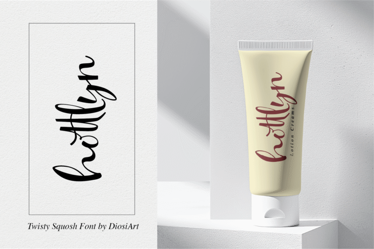 twisty squosh | happy script font